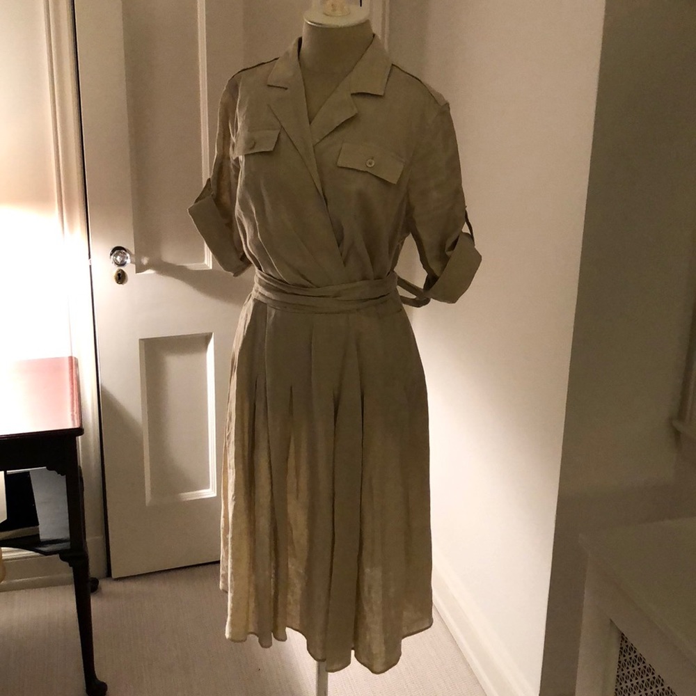 Belted linen shirtdress